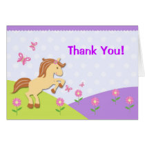 Pony Horse Folded Thank You note cards cards