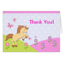 Pony Horse Folded Thank You note cards cards