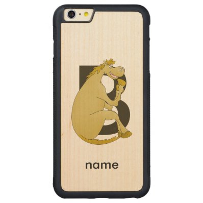 Pony Monogram Letter B Carved® Maple iPhone 6 Plus Bumper