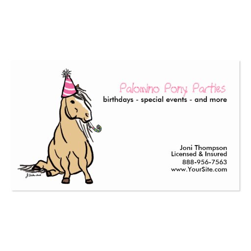 Pony Parties Business Card (front side)
