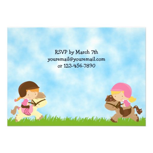 Pony Party Birthday Invitation for Girls