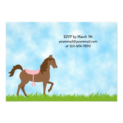 Pony Party Birthday Invitation for Girls