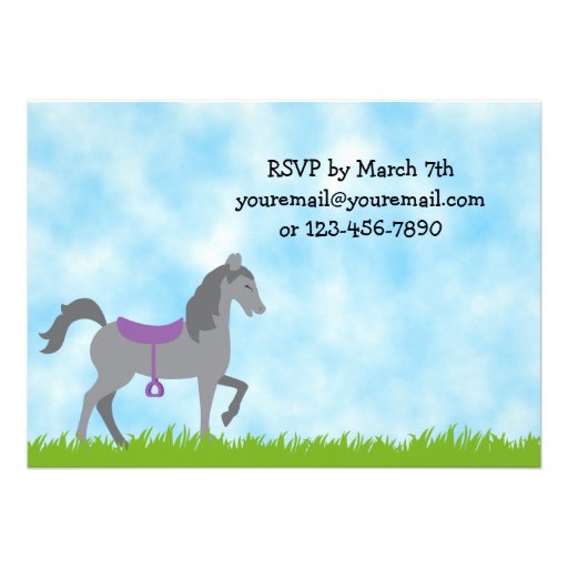 Pony Party Birthday Invitation for Girls