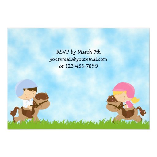 Pony Party Birthday Invitations for Boys