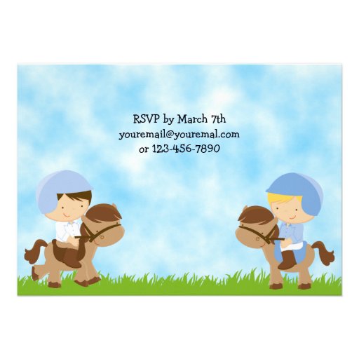 Pony Party Birthday Invitations for Boys
