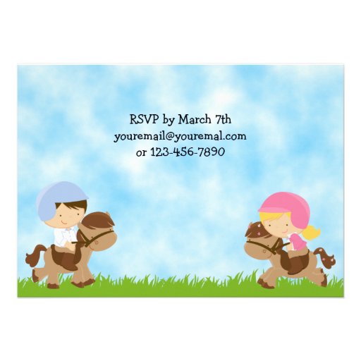 Pony Party Birthday Invitations for Girls and Boys