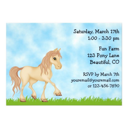 Pony Rides Horseback Riding Birthday Invitation