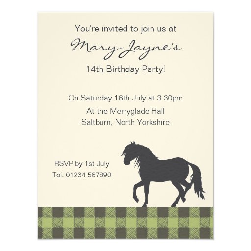 Pony Silhouette Birthday Party Invitation