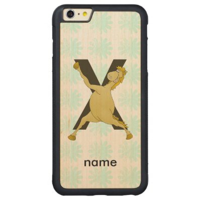 Pony X Personalized Monogram Carved® Maple iPhone 6 Plus Bumper