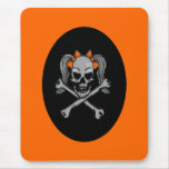 Ponytail skull decal pink mouse mats