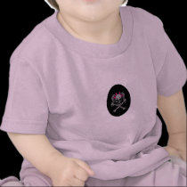 Ponytail skull decal pink t-shirts