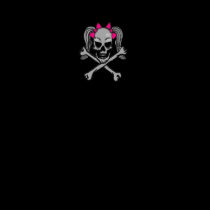 Ponytail skull decal pink t-shirts