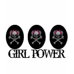 Ponytail Skull Decal w/ Pink Bows - Customized Shirts