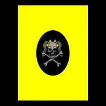 Ponytail skull decal yellow bows posters