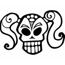 Ponytail Skull Girl t-shirts
