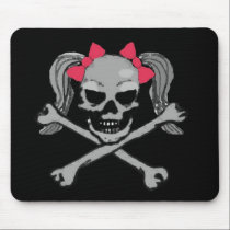 Ponytail skull mousepads