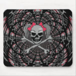 Ponytail skull  tile mouse mats
