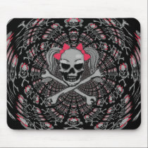 Ponytail skull  tile mousepads