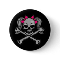 Ponytail skull w/ pink bows
