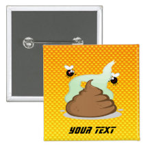Poo Stinky amarillo-naranja Pins