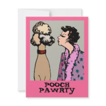 POOCH PAWRTY PARTY INVITE INVITATION POODLE & LADY