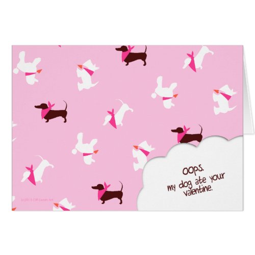 Pooches in Pink Valentines Day Stationery Note Card