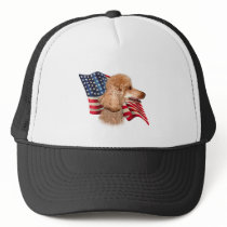 Poodle (apricot) Flag Hat