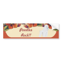 Poodle - Autumn Leaves Design Bumper Sticker