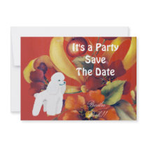 Poodle - Autumn Leaves Design Custom Announcements