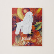 Poodle - Autumn Leaves Design Jigsaw Puzzle