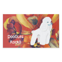 Poodle - Autumn Leaves Design Rectangle Stickers