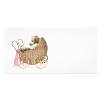 Poodle baby buggy photo cards