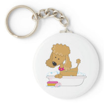 Poodle Bath Key Chain