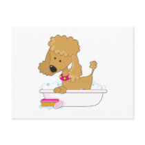 Poodle Bath Post Card