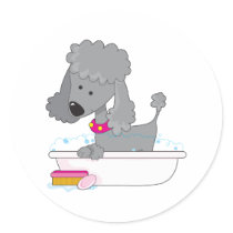 Poodle Bath Sticker