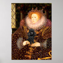 Poodle (black 1) - Queen Posters