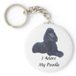 Poodle Black Keychain I Adore