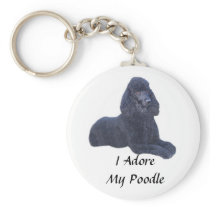 Poodle Black Keychain I Adore