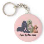 Poodle  Breast Cancer Keychain