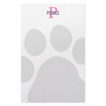 Poodle Breed Monogram Design Customized Stationery