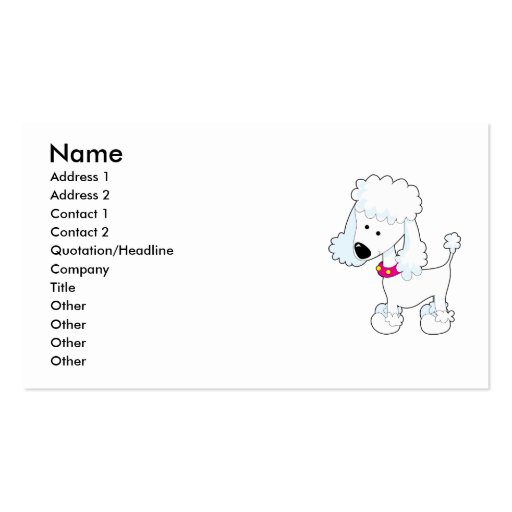 Poodle Business Card Template