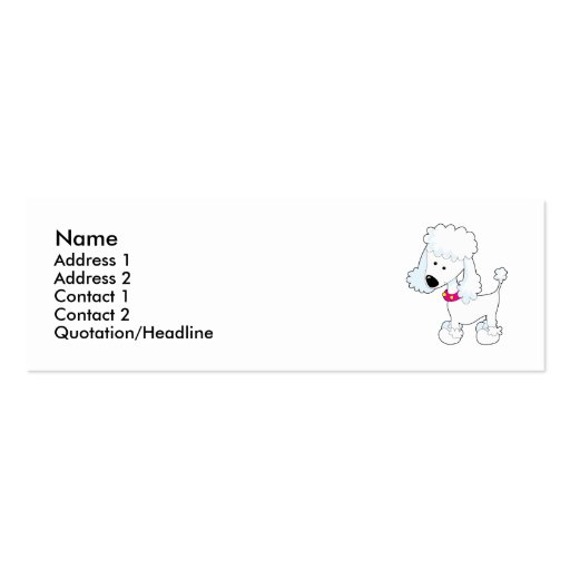 Poodle Business Card Templates (front side)