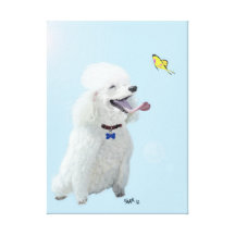 Poodle & Butterffly Gallery Wrapped Canvas