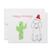 Poodle Cactus Christmas Custom Announcements