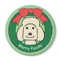 Poodle Christmas magnets by dogcartoons Poodle Christmas magnets