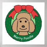 Poodle Christmas Poster