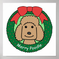 Poodle Christmas Poster