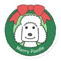 Poodle Christmas stickers by dogcartoons Poodle Christmas stickers