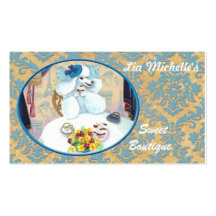 Poodle Cupcake Tea Party Business Cards