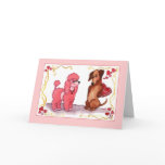 Poodle Dachshund Dog Valentine Card